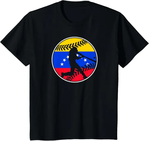 Vista 4 de Camiseta de béisbol con bandera venezolana, Negro