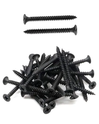 Vista 15 de 50 tornillos Phillips de cabeza plana #7 x 1-3/4 pulgadas para paneles de yeso, rosca fina, tornillo de madera de punta afilada, acero al carbono