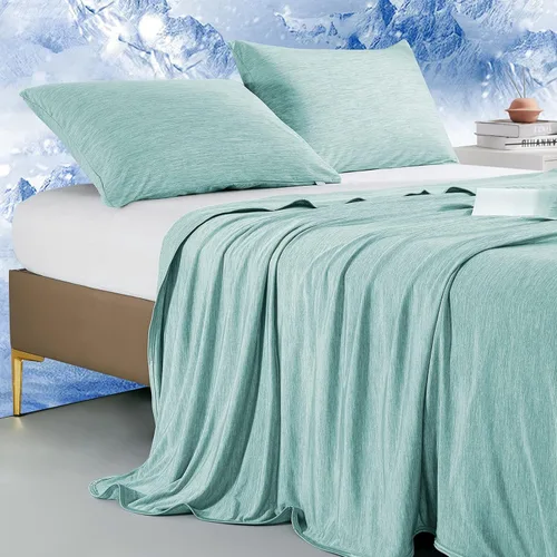 Vista 28 de Marchpower - Manta de enfriamiento para niños que duermen con calor, manta de lana fresca Arc-Chill con diseño de doble cara, fibra de enfriamiento