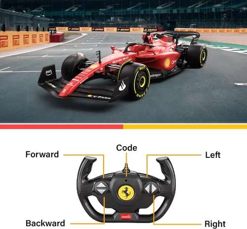 Vista 5 de Voltz Toys Auto de Control Remoto Ferrari F1 75 con Licencia Auténtica 1:12 - Serie de Autos RC Colección F1 para Niños y Adultos - Auto RC de 1:12