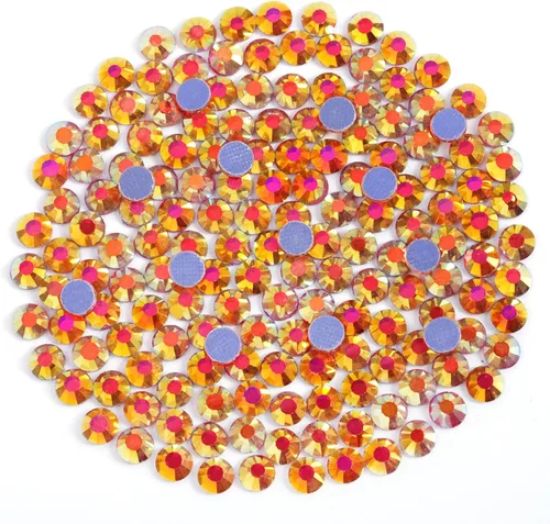 Vista 95 de 6000 PIEZAS Diamantes de Imitación Hotfix a Granel, Diamantes Naranja para Manualidades y Ropa, Diamantes de Imitación para Decoración DIY, SS10