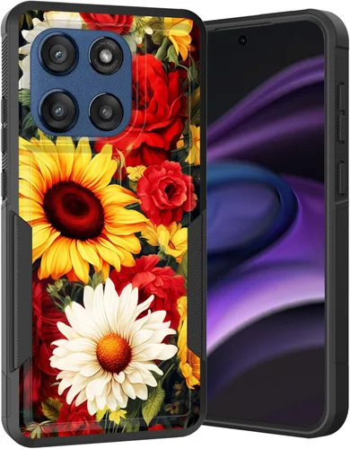 Vista 126 de para Moto G Play 4G 2024, funda de dos capas híbrida resistente y a prueba de golpes, PC duro + silicona suave protectora para Motorola Moto G Play