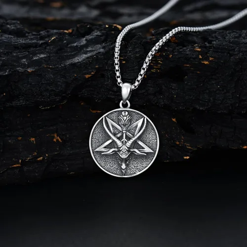Vista 5 de Seiyang Mitología de plata de ley 925 paganismo Collar egipcio de joyería de regalo para hombres y mujeres con cadena Rolo de 0.079 in 22+2