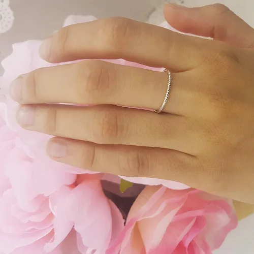 Vista 6 de Anillo de boda de oro de 14 quilates para mujer, Oro
