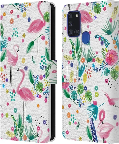Vista 147 de Head Case Designs Officially Licensed Ninola Brushstrokes Black Summer Patterns Leather Wallet Case Compatible with Samsung Galaxy A07 4G