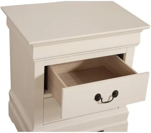 Vista 4 de Glory Furniture Louis Phillipe - Mesita de noche con 2 cajones, color beige