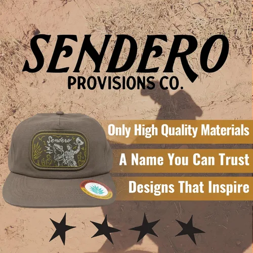Vista 3 de Sendero Provisions Co. Velociwrangler Gorra ajustable con parche de etiqueta tejida (marrón) - Talla única, Marrón