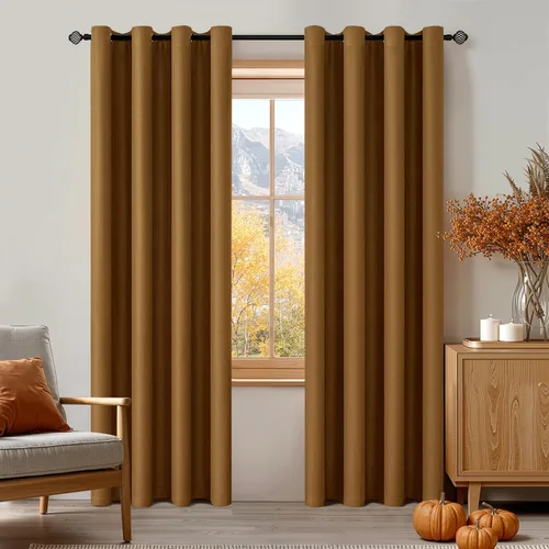 Vista 85 de MIULEE Cortinas opacas para dormitorio o sala de estar, juego de 2 paneles de cortina para ventana con aislamiento térmico y bloqueo de luz