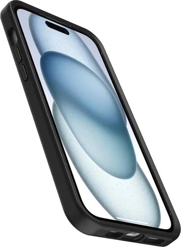 Vista 3 de OtterBox Funda para iPhone 15 Plus y iPhone 14 Plus Symmetry Series, color negro, se ajusta a MagSafe, ultra elegante, bordes elevados para proteger