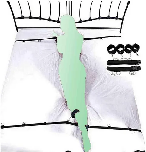 Vista 7 de Bed Bonage Restricciones sexuales para adultos, bandas de resistencia sexual para cama tamaño King, correas de cama, kits de amarres de cama