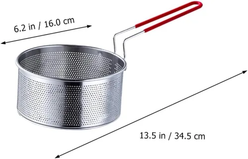 Vista 6 de KICHOUSE Cesta de espagueti 1pc 304 Colador Mango Largo Acero Inoxidable Línea Redonda Pasta Hervir Cesta