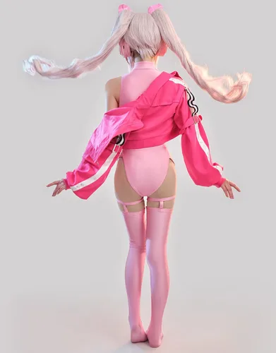 Vista 5 de haikyuu Body de cosplay para mujer con chaqueta, traje de baño de una pieza con corte de anime, control de abdomen