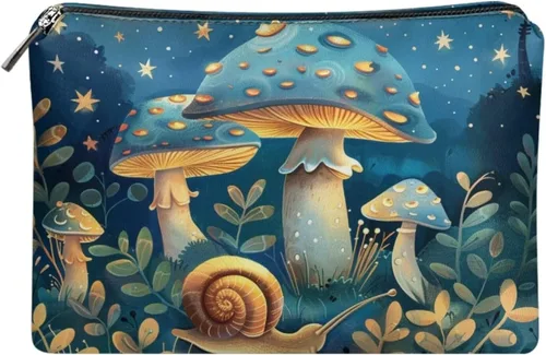 Vista 25 de Flashideas Bolsa de maquillaje portátil de cuero impermeable bolsa de cosméticos embrague maquillaje cepillo bolsa, Estampado De Mármol Azul 1
