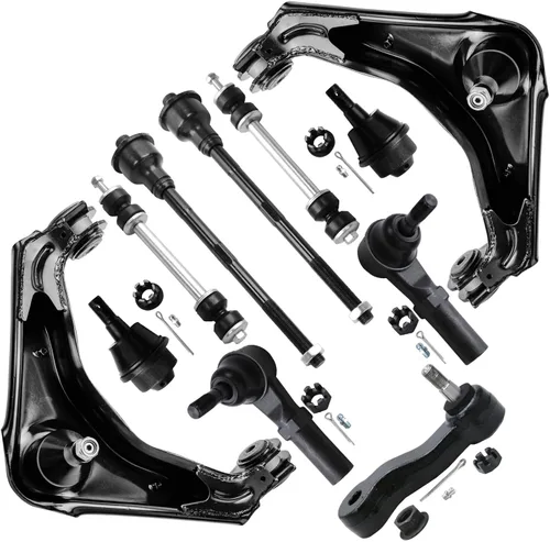 Vista 77 de Detroit Axle - Kit de suspensión delantera de 10 piezas para Jeep 2002-2004