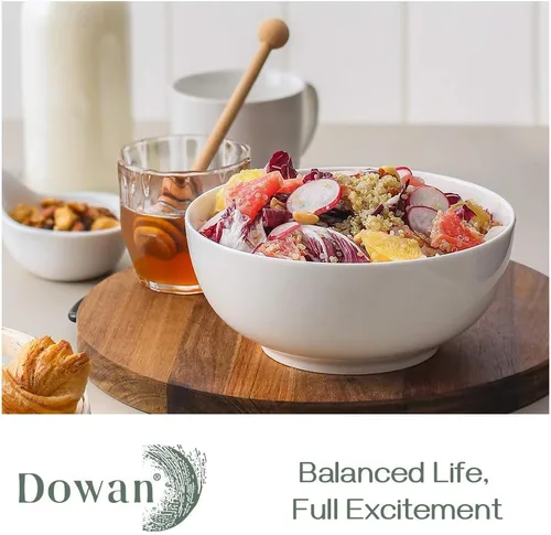 Vista 4 de DOWAN Tazones de sopa, cuenco de ramen para fideos, cuencos grandes de cereales de 39 onzas para cocina, tazones decorativos de 7 pulgadas, aptos