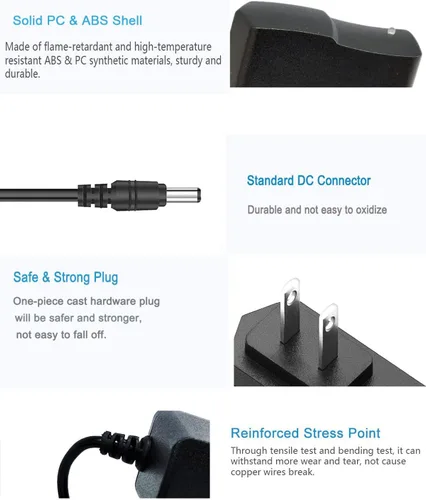 Vista 4 de Fuente de alimentación de 3 voltios 1A DC Adaptador de alimentación de 3 W 100-240V AC a CC 3 voltios 1amp 0.8A 0.5A 450mA Convertidor Transformador