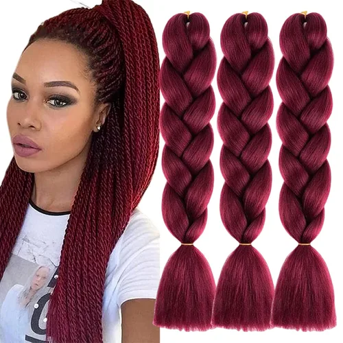 Vista 28 de Beige (613) Cabello trenzado 6 paquetes de extensiones de cabello sintético de 24 pulgadas, extensiones de cabello trenzado Jumbo Ombre trenzado