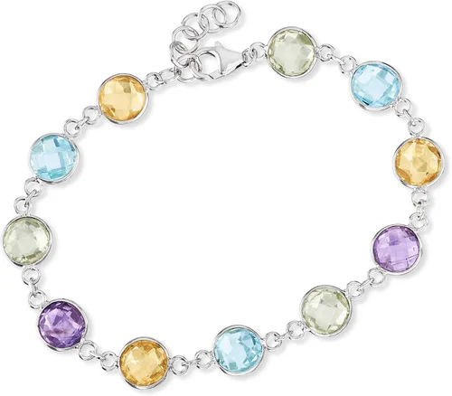 Vista 4 de Ross-Simons 18.40 ct. t.w. Bezel-Set Multi-Stone Bracelet in Sterling Silver