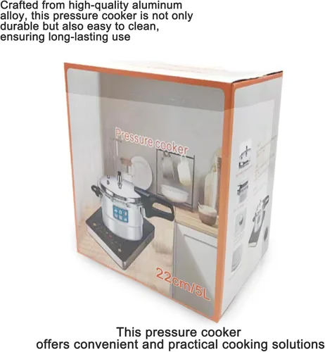 Vista 9 de Olla a presión de 7 cuartos de galón, olla a presión de aluminio compatible con cocina de gas e inducción, olla de cocción rápida, distribución