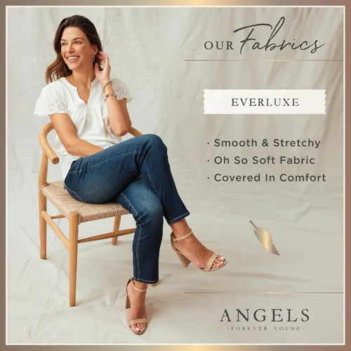 Vista 7 de Angels Forever Young Jeans ajustados de tiro medio 360 Sculpt para mujer (estándar y plus)