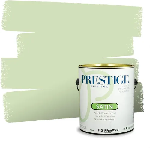 Vista 232 de Prestige Paints - Pintura exterior e imprimación en uno, 1 galón, plano, compatibilidad comparable con el color menta «Whipped Mint» de Behr