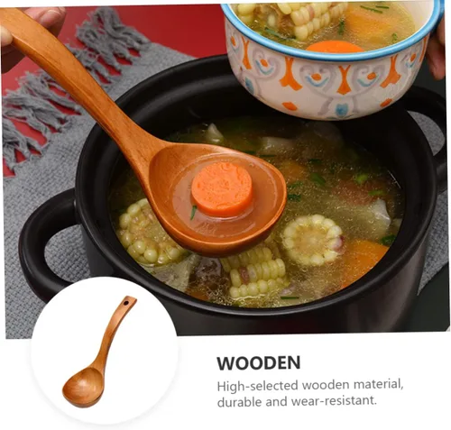 Vista 8 de Cuchara de madera Cuchara de madera Utensilios de cocina de madera Utensilios de madera para comer Cucharas de sopa de madera Cucharas de sopa