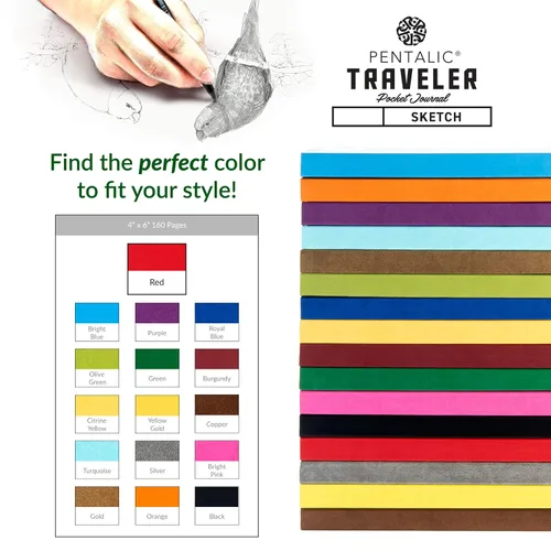 Vista 7 de Cuaderno de bocetos Travelers Dot Grid Pentalic Art, libre de ácidos