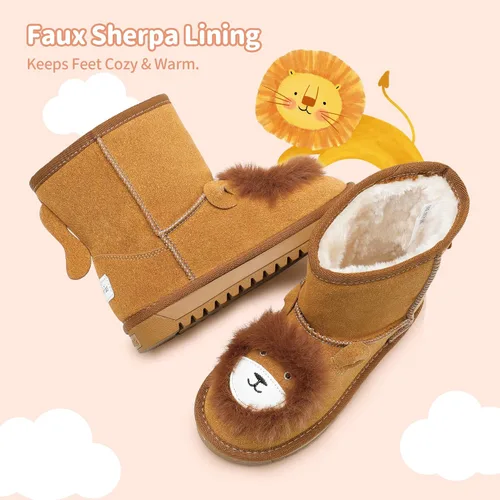 Vista 4 de DREAM PAIRS Boys Girls Snow Boots ToddlerLittle Kids Winter Cute Shoes