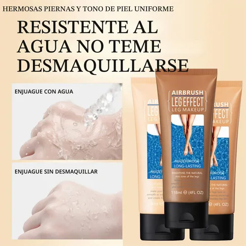 Vista 4 de Maquillaje de piernas impermeable, corrector corporal sin transferencia, cobertura para venas, cicatrices, tatuaje (#02 brillo medio, 1 unidad)