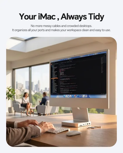 Vista 5 de HUB USB C para iMac de 24 pulgadas 2024 M4 con carcasa M.2 SSD NVMe de 4 TB