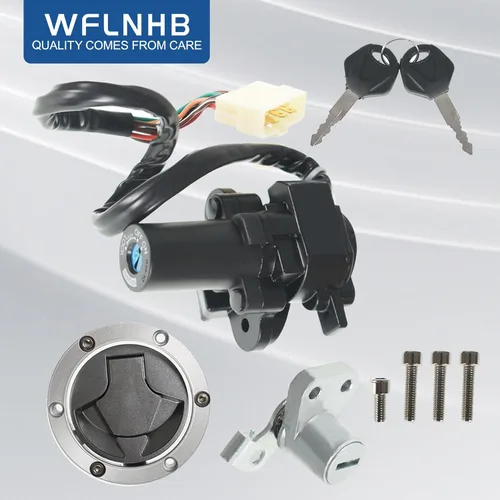 Vista 2 de WFLNHB Llave de bloqueo de encendido para Kawasaki EX250J 2008 250R EX250J SE 2012 EX300A SE 2014