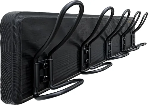 Vista 10 de Dseap Perchero para Abrigos Montado en Pared - Perchero Resistente de Estilo Granja Rural con 5 Ganchos de Alambre para Ropa, Sombrero, Chaqueta