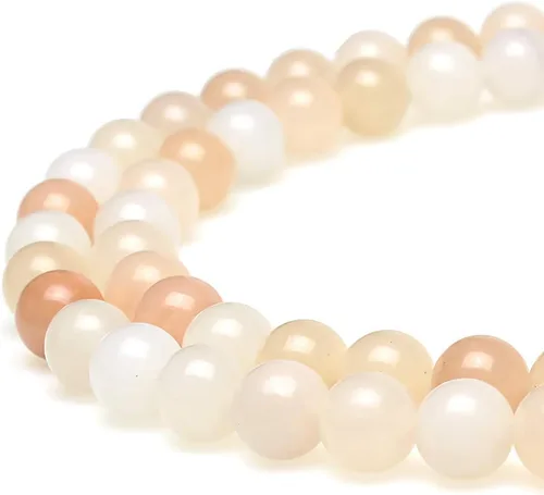Vista 12 de Cuentas naturales de jade africano rojo redondo para hacer joyería, cuentas sueltas para pulseras y collares (4 mm)