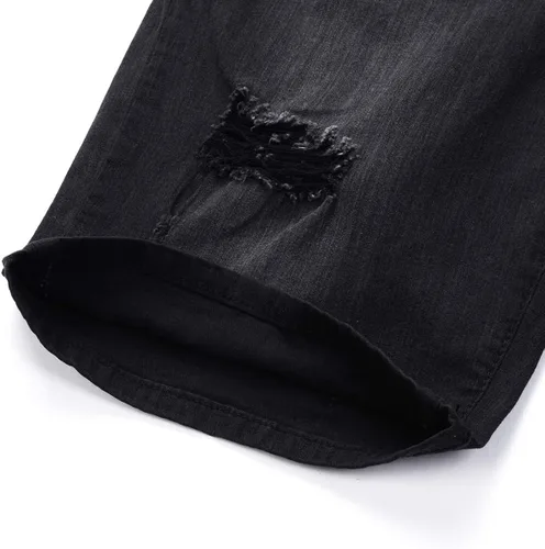 Vista 3 de Nituyy - Mono de mezclilla para hombre diseño de pantalones vaqueros cortos