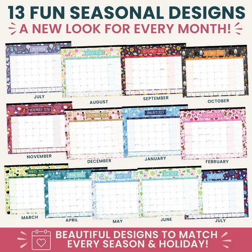 Vista 4 de bloom daily planners Calendario de escritorio 2026-2027 – Calendario de pared grande del año académico (julio de 2026 a julio de 2027) – 21 x 16