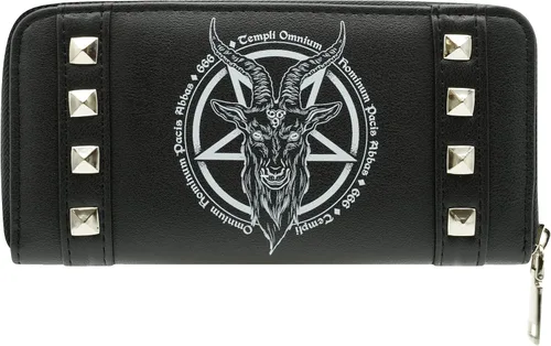 Vista 3 de Ro Rox Omnium Alternative Goth 666 Baphomet Pentagram - Cartera de piel sintética, Negro -, Cartera