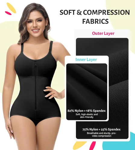 Vista 5 de SHAPSHE Fajas Colombianas Moldeadoras Body Shaper Postcirugía Prenda de Compresión Moldeador de Abdomen con Cremallera