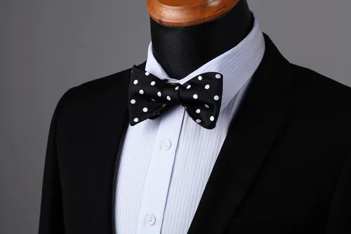 Vista 153 de HISDERN Pajaritas para hombre, diseño de lunares, corbatín y bolsillo cuadrado, clásico, esmoquin de negocios, boda, pajaritas, pañuelo