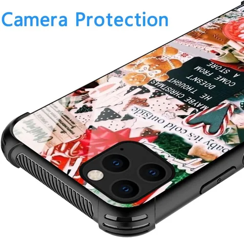 Vista 2 de DJSOK Funda compatible con iPhone 13 Pro Max, Winter Collage Christmas377 con 4 esquinas, protección a prueba de golpes, silicona suave TPU