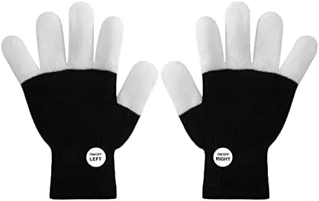 Vista 6 de ONEREED 4 Pairs LED Gloves Light up Gloves for Adults Kids Girls Boys Toys Age 12+ Years Old Cool Fun Toys Gifts for Easter Birthday Carnival Party