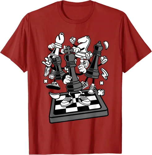 Vista 68 de Figura cómica Camiseta de tablero de ajedrez jugador de ajedrez Azul Marino