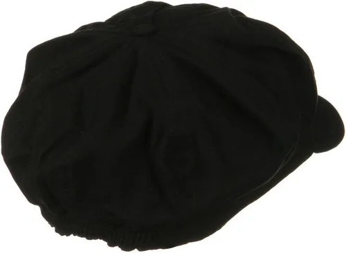 Vista 3 de Gorra de periódico de gran tamaño elástico de algodón Negro