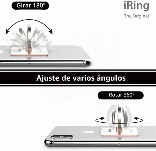 Vista 3 de iRing Original, fabricado en Corea, soporte para anillo de teléfono, soporte de agarre para teléfono celular, compatible con iPhone, Galaxy y otros