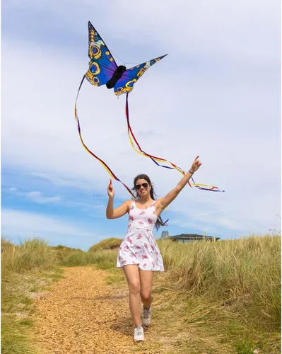 Vista 5 de HQ Kites L - Cometa de mariposa, cometa de una sola línea de 51 pulgadas con cola