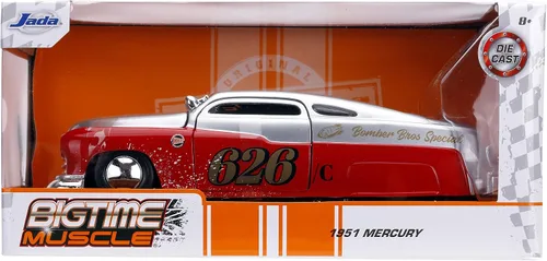 Vista 7 de Jada Bigtime Muscle 1:24 1951 Mercury Coupe - Coche fundido a presión, rojo, juguetes para niños y adultos