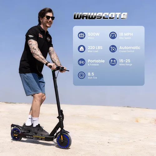 Vista 4 de Patinetes eléctricos – Scooter eléctrico para adultos, motor de 500 W/1000 W/1500 W, 18/21/25 MPH máximo, rango de 21/28 millas, control