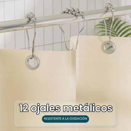Vista 3 de Titanker Forro de cortina de ducha de plástico, 72 x 72 pulgadas, forro de ducha beige ligero de PEVA, cortinas de ducha para baño, forro de ducha