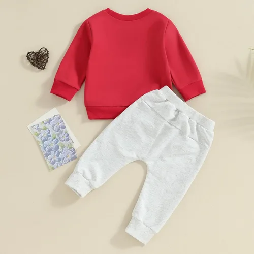 Vista 8 de YINGISFITM Conjunto de sudadera con estampado para bebé y niña, sudadera larga para otoño e invierno
