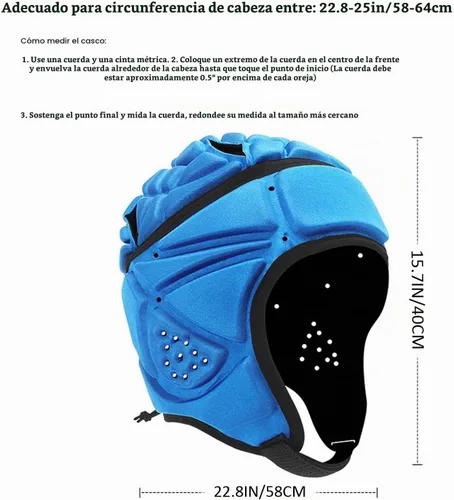 Vista 5 de Casco de rugby acolchado protector suave para hockey fútbol fútbol portero Negro
