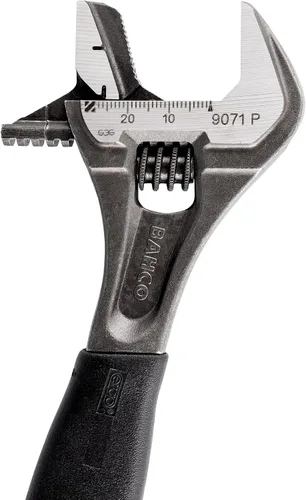Vista 4 de Bahco 6" SAE Ergo - Llave industrial combinada ajustable/para tubos con acabado negro, boca reversible para doble funcionalidad, dientes agresivos